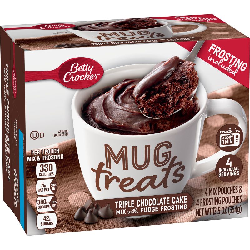Betty Crocker Mug Treats Triple Chocolate Cake Mix - 4ct/12.5oz
