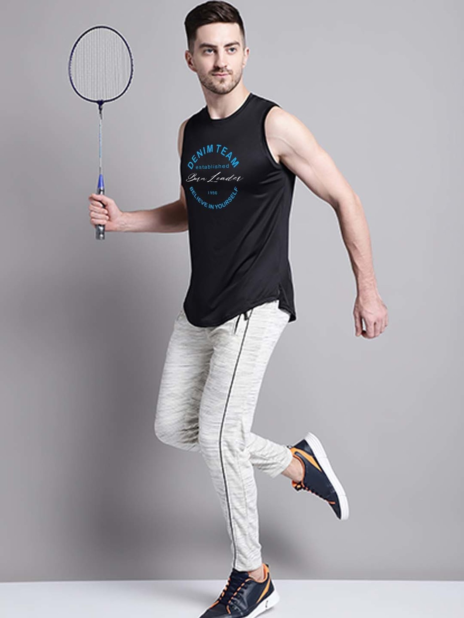 Friskers Black Regular Fit Graphic Sports T-Shirt