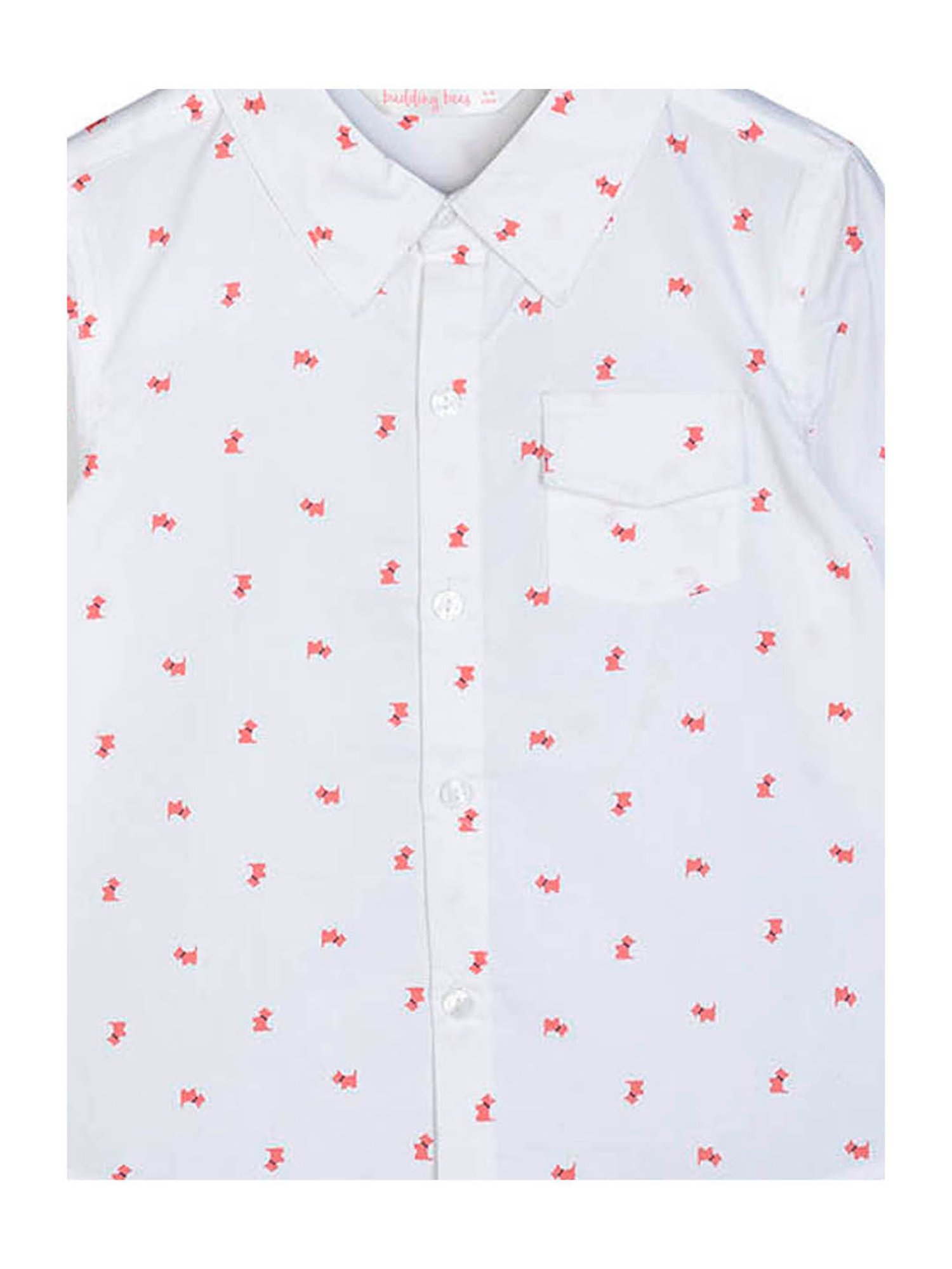 Budding Bees Kids White Printed Shirt