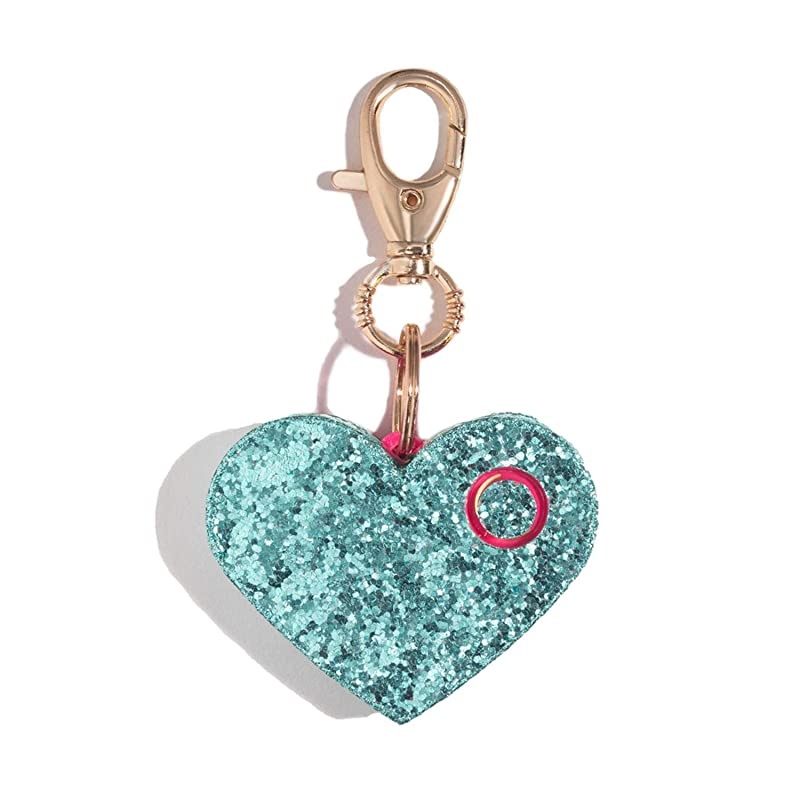 Safety Alarm for Women Ahhlarm Emergency SelfDefense Security Alarm Keychain with LED Light Purse Charm Mint Glitter Heart