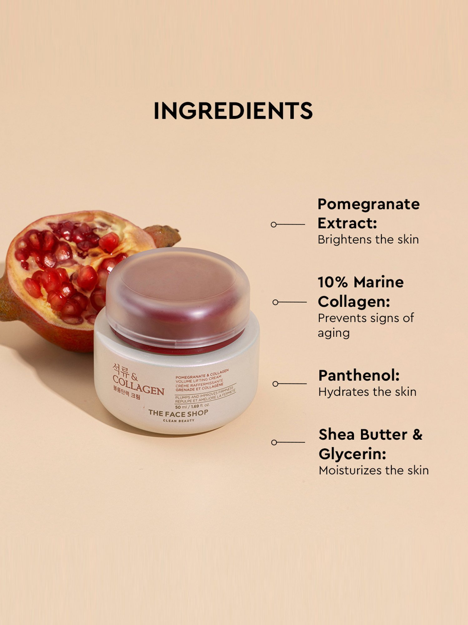 The Face Shop Pomegranate & Collagen Volume Firming Cream - 50 ml