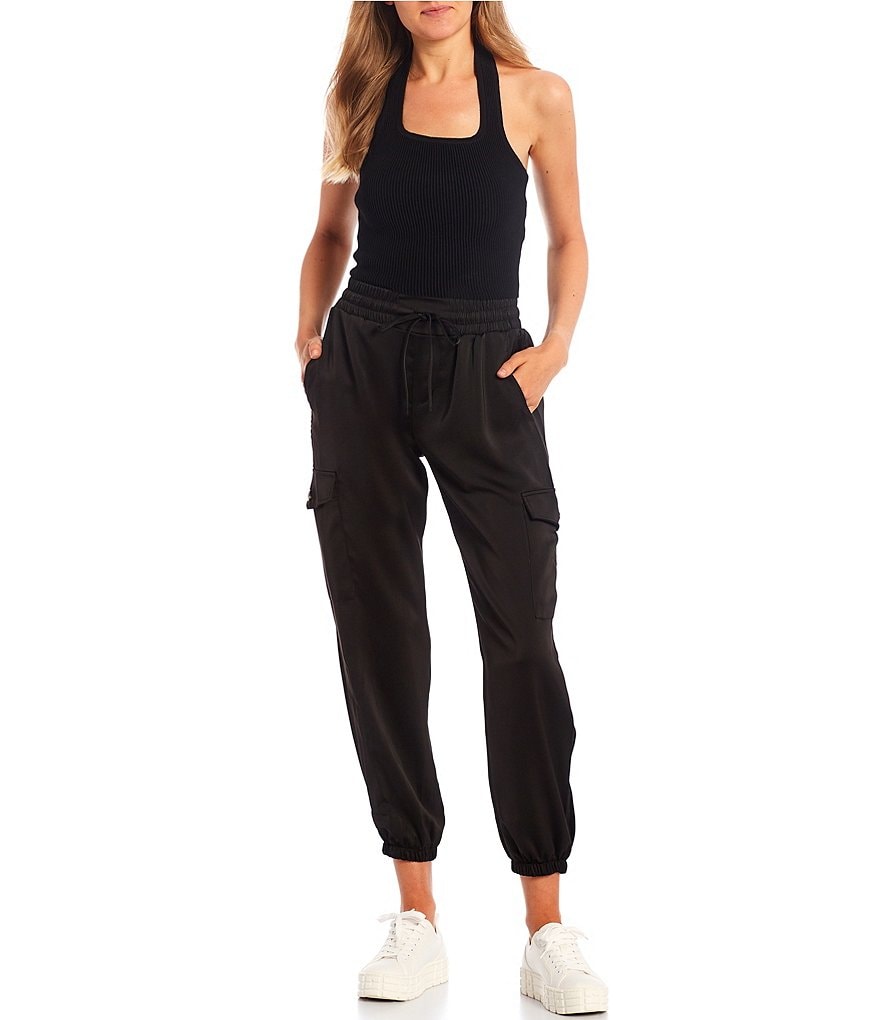Angie High Rise Stripe Cargo Jogger Pants