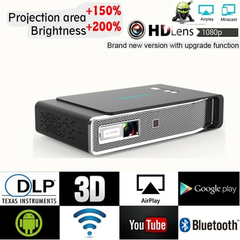 8500Lumens DLP Android 4K 3D Wifi HD 1080P Video Home Theater Projector US