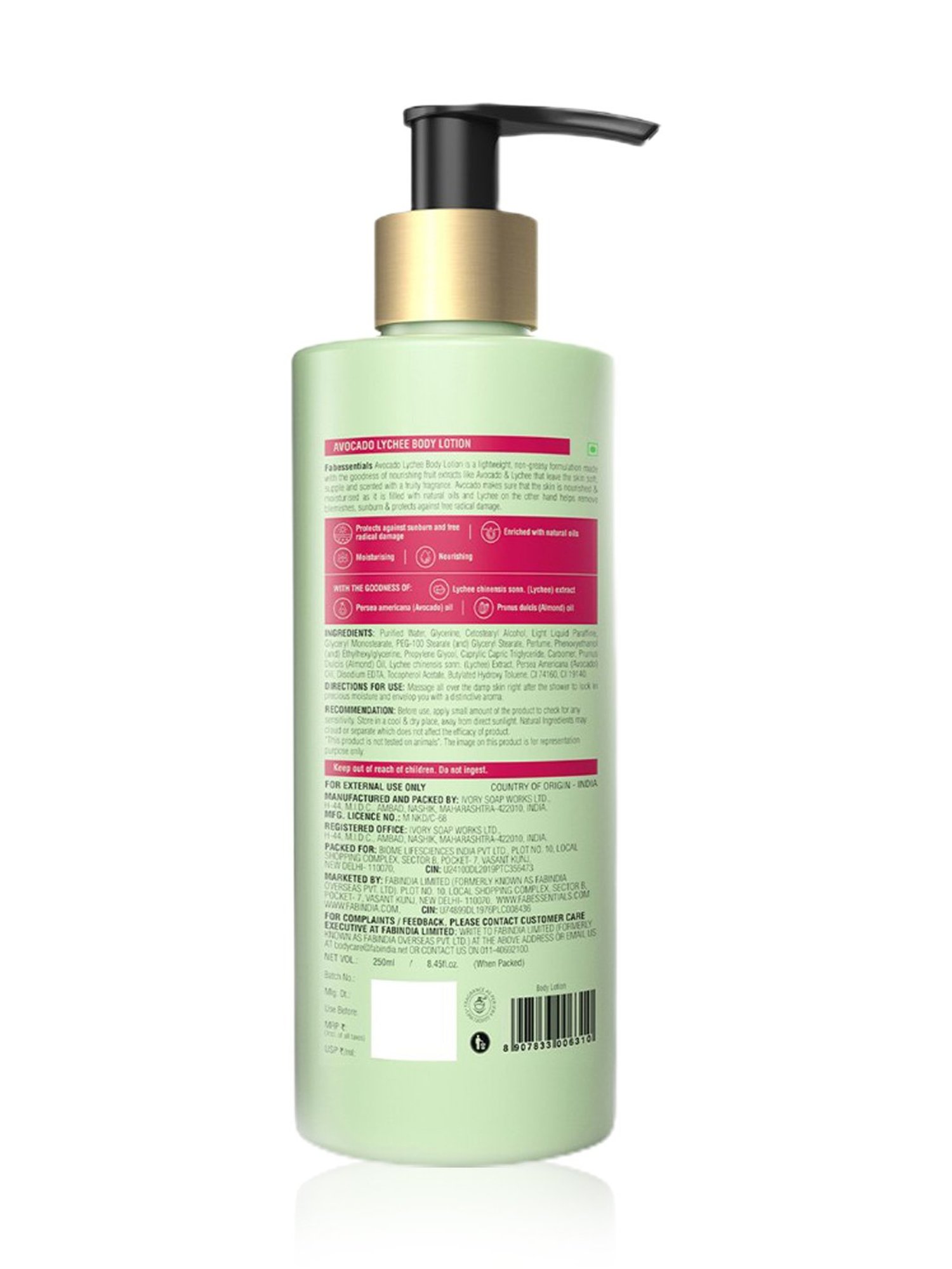 Fabessentials Avocado Lychee Body Lotion - 250 ml