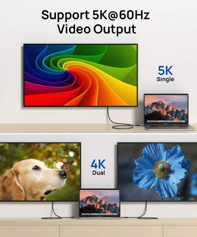 FVH Thunderbolt 2 Port Male to Male Video Data Cable for MacBook & SSD & Displays TB-004-WH