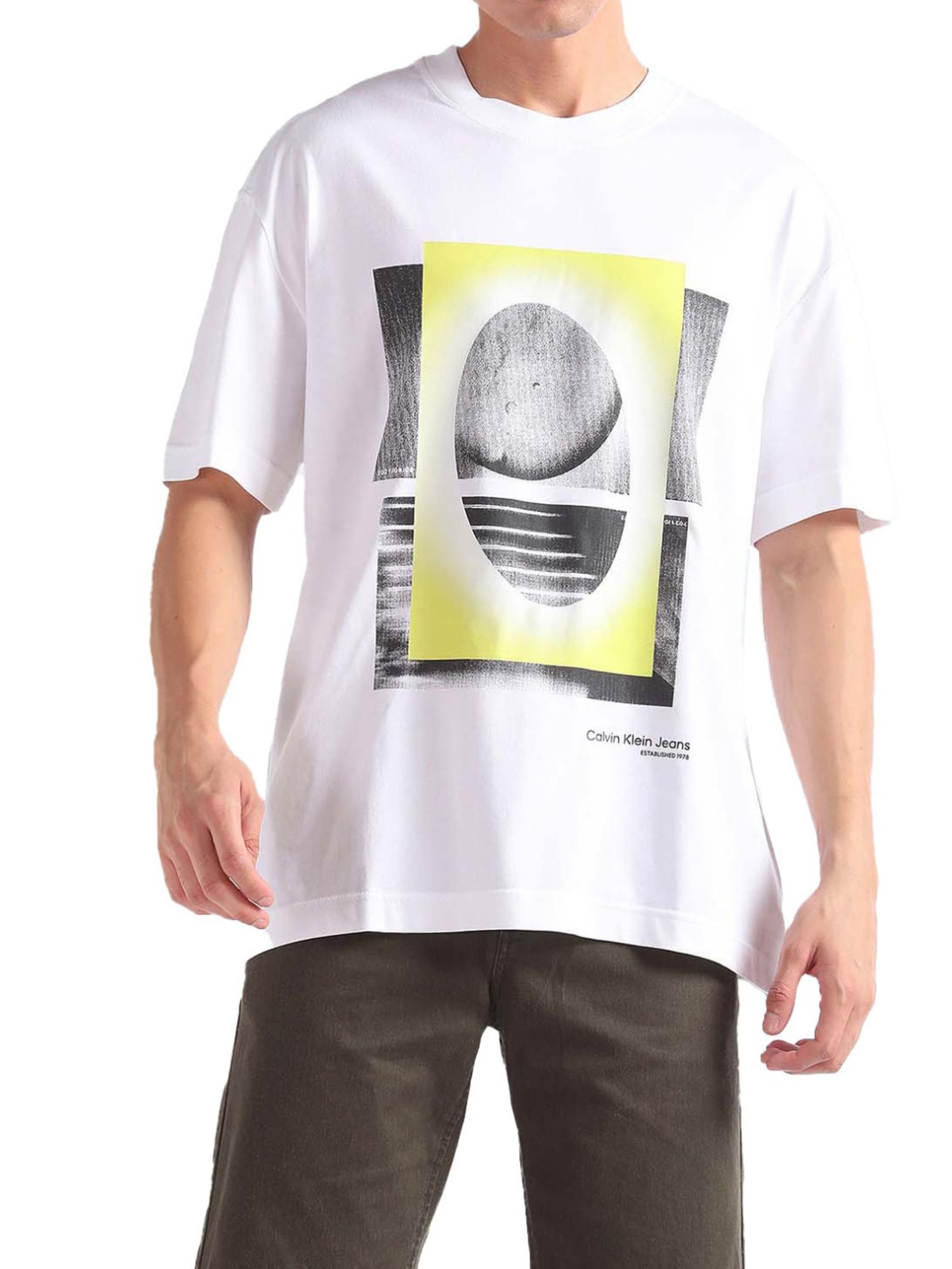 Calvin Klein Jeans Bright White Graphic Comfort Fit T-Shirt