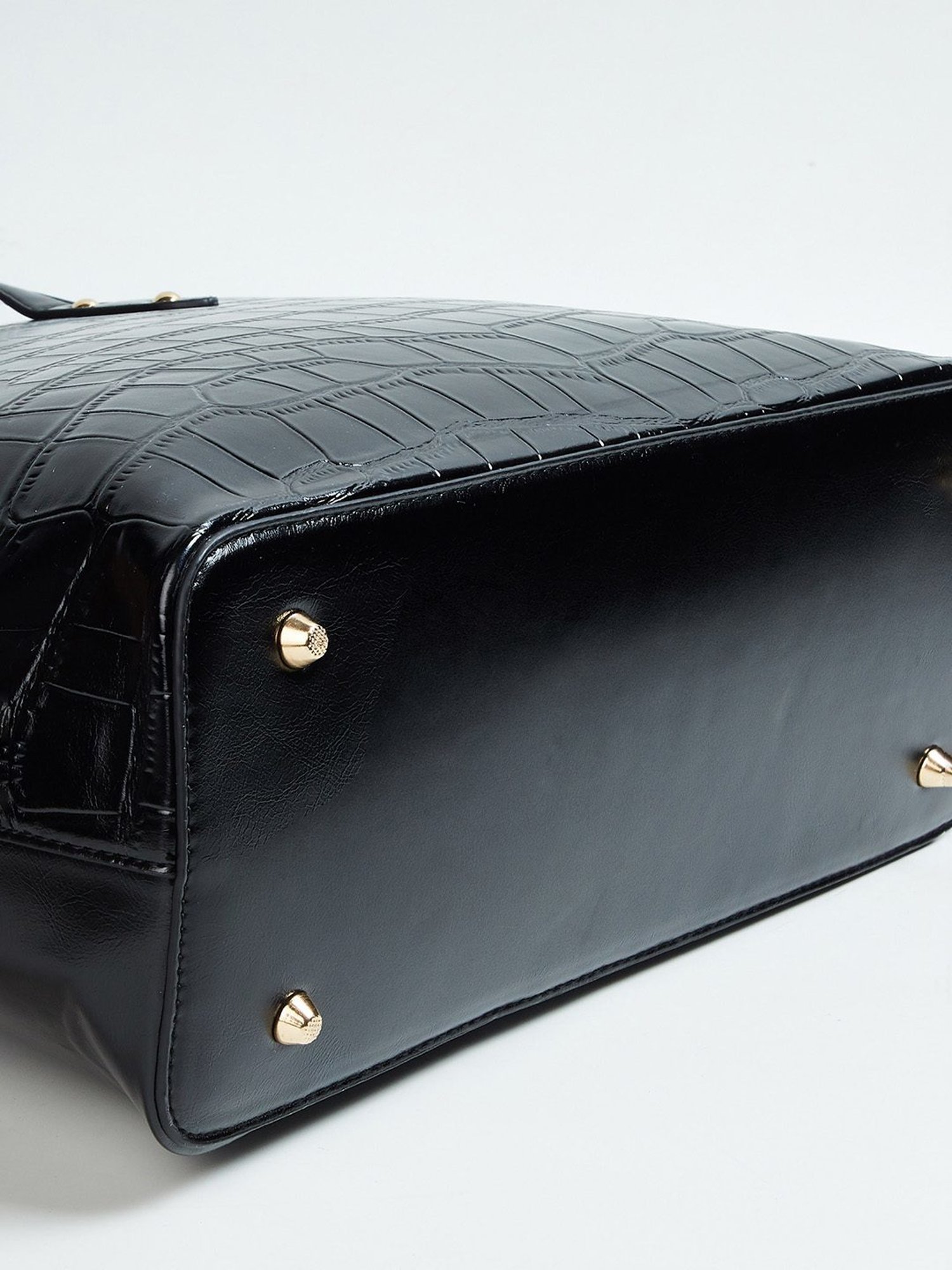 Code by Lifestyle Black Textured Tote Bag