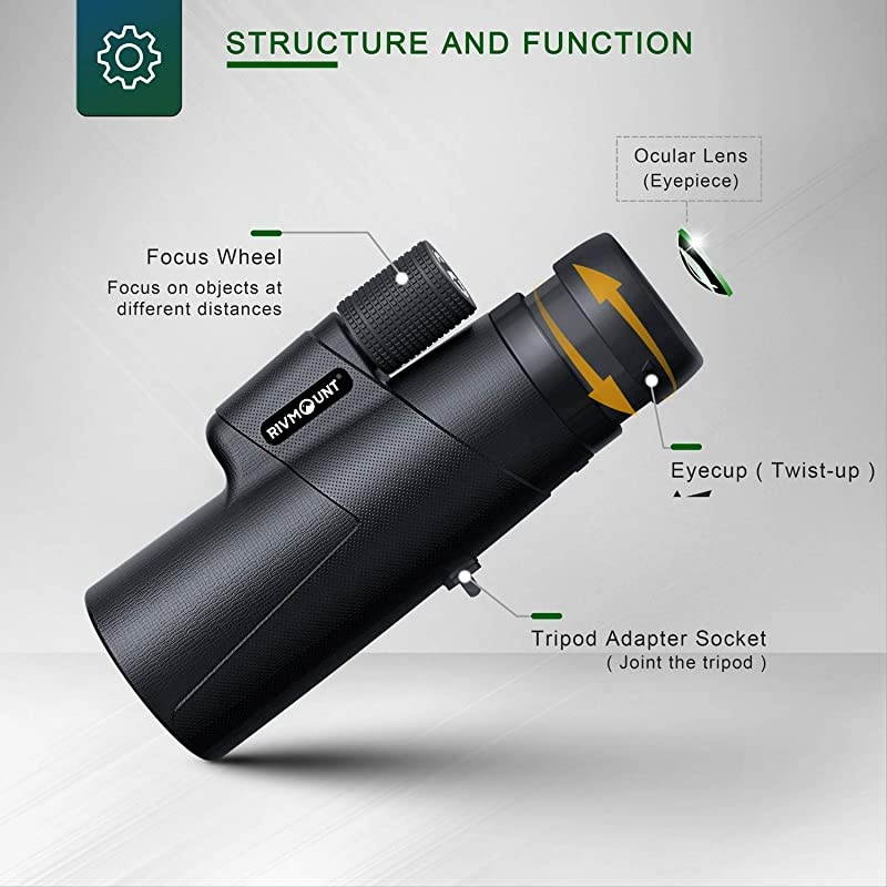 Monocular for Adults and Kids Compact 10x42 HD BAK4 Prism FMC Lens Durable for Travel Hiking Birdwatching and Matchwatching with Tripod