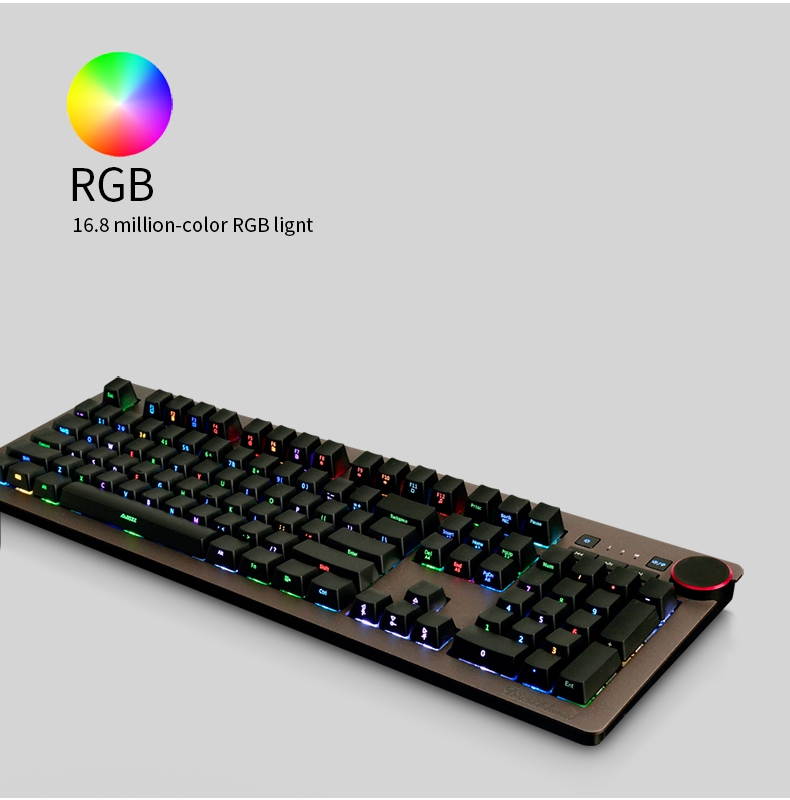 Ajazz AK60 Wired Mechanical Gaming Keyboard White Backlight  Ajazz Blue Switch 104 Classic Layout - Black