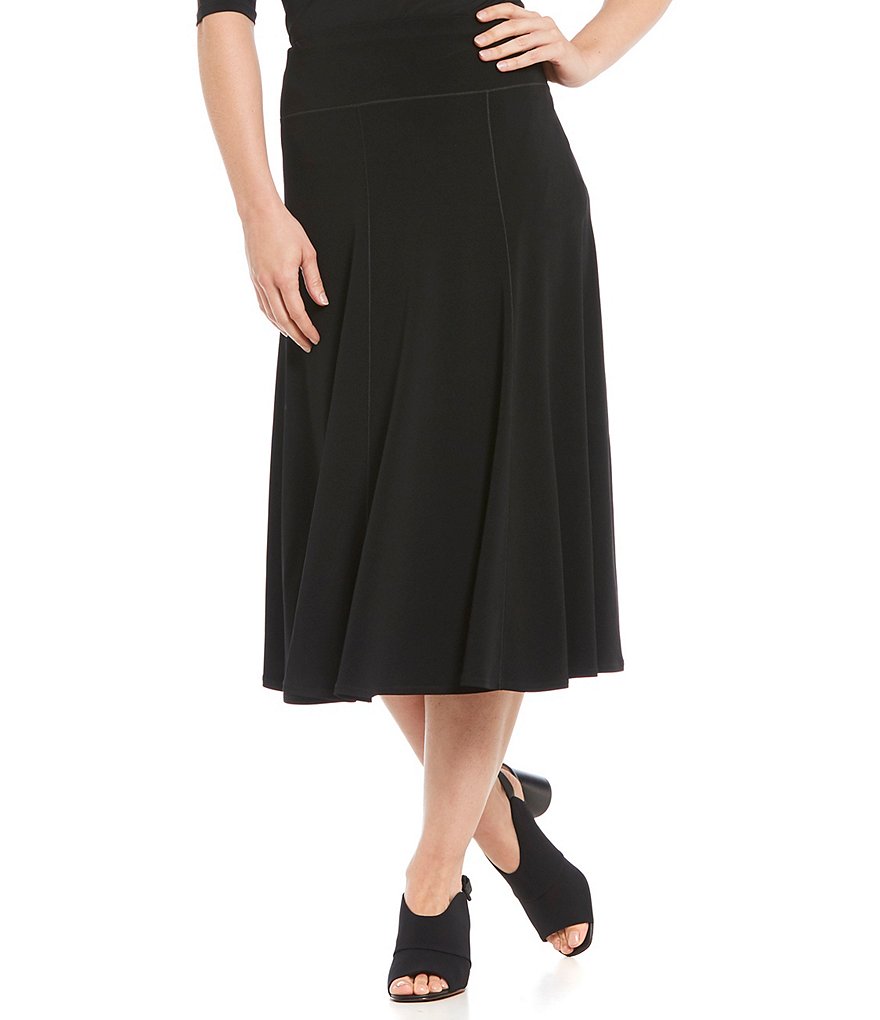 Eva Varro Flared Pull-On Midi Skirt