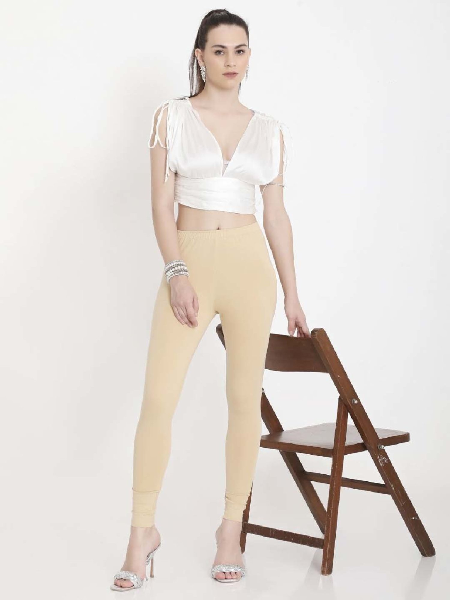 FEELINGS Beige Plain Leggings
