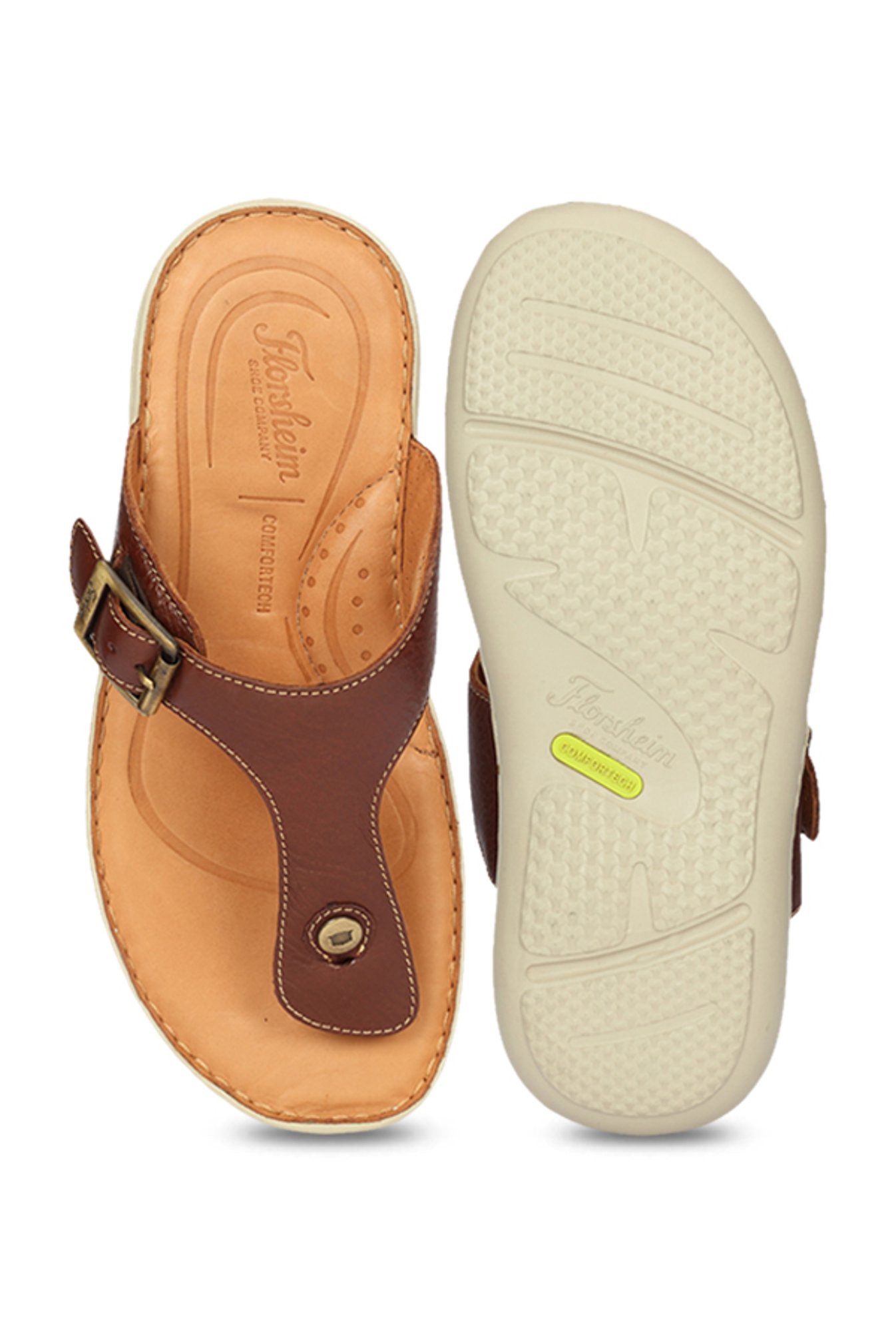 Florsheim LEWIS Brown T-Strap Sandals