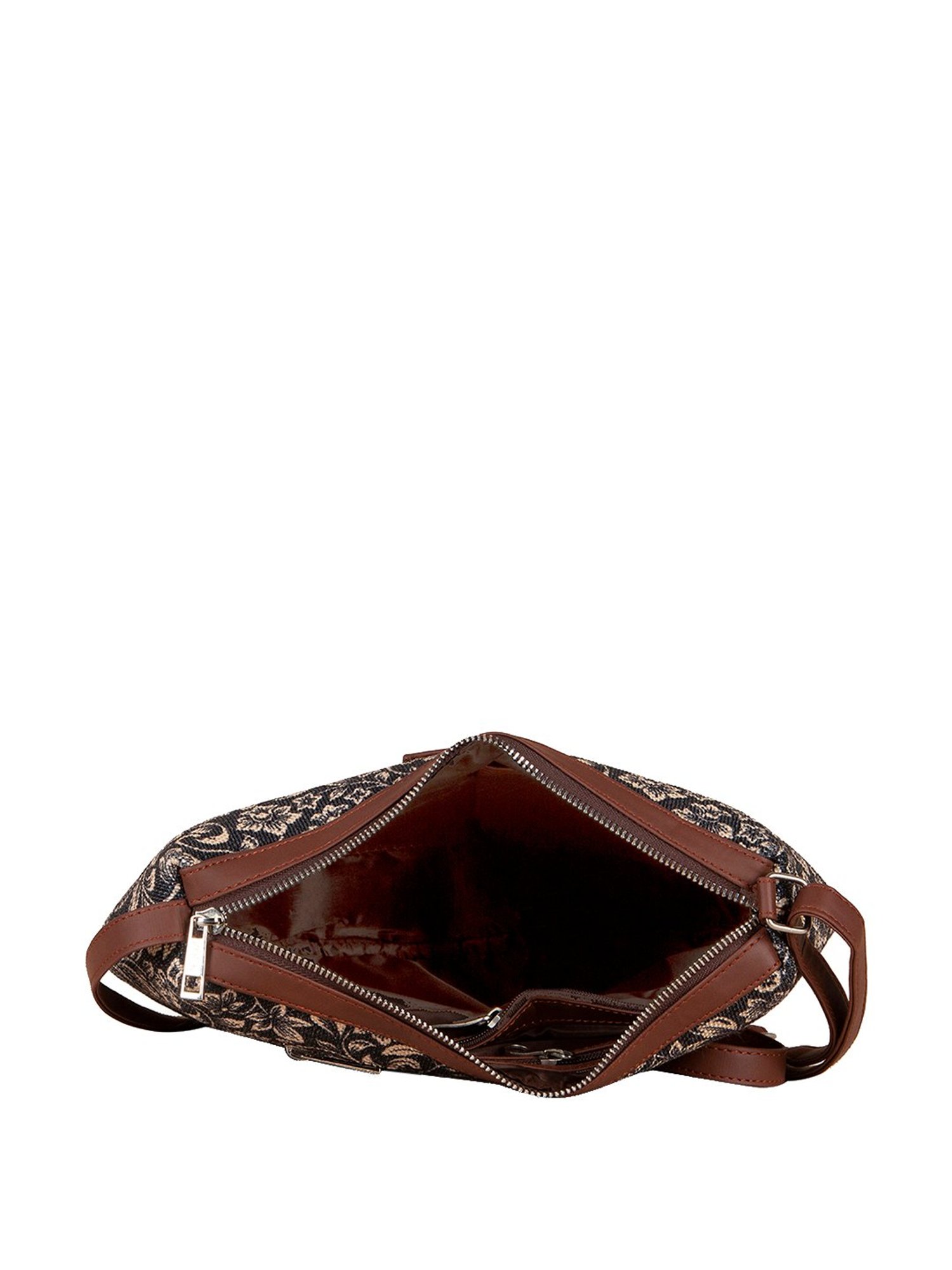 ZOUK Black Printed Medium Sling Handbag