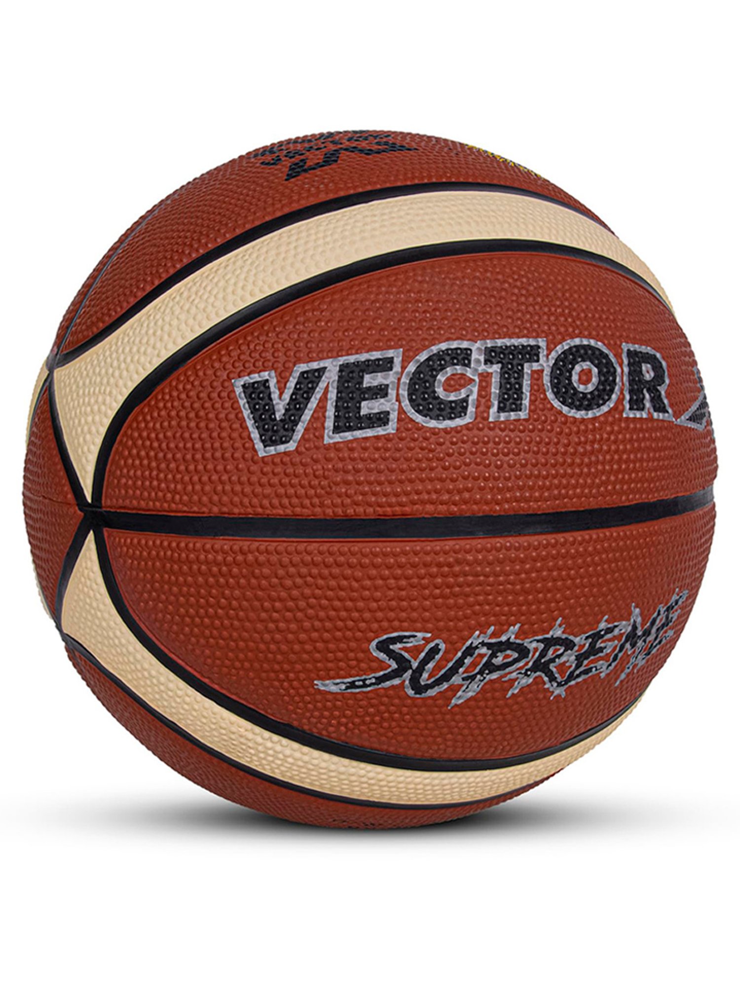 Vector X Supreme Fedration of India Rubberised Bladder Professional Basketball (Brown) Size - 7