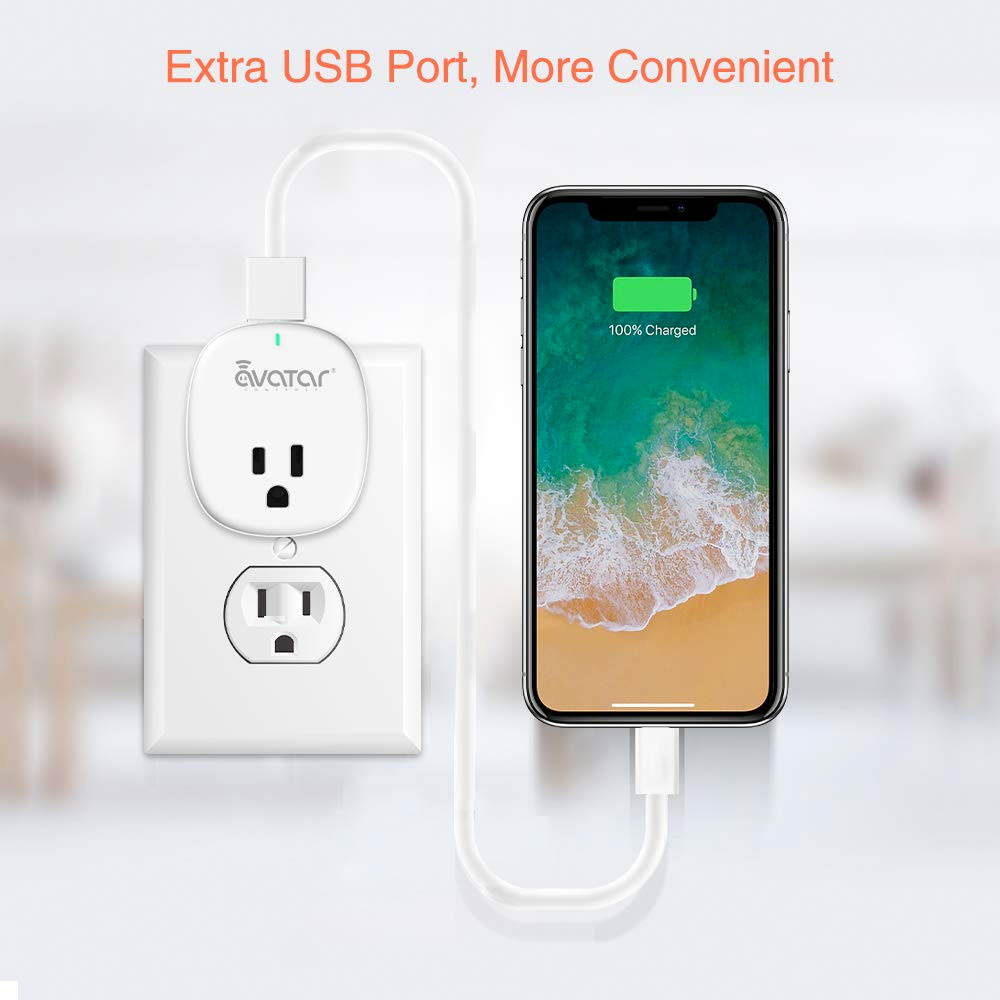 AvatarControls WiFi Smart Plug,UL Certified Wireless Smart Home Outlet Timer Switch,Remote Control ON/OFF Household Appliances Anywhere,Work with Alexa/Google Assistant, No Hub Required