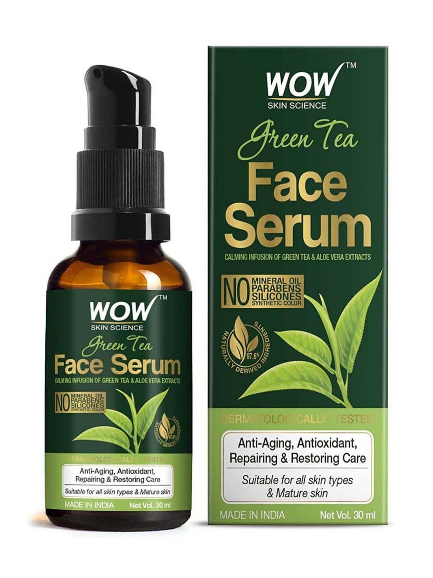 WOW Skin Science Green Tea Face Serum - 30 ml