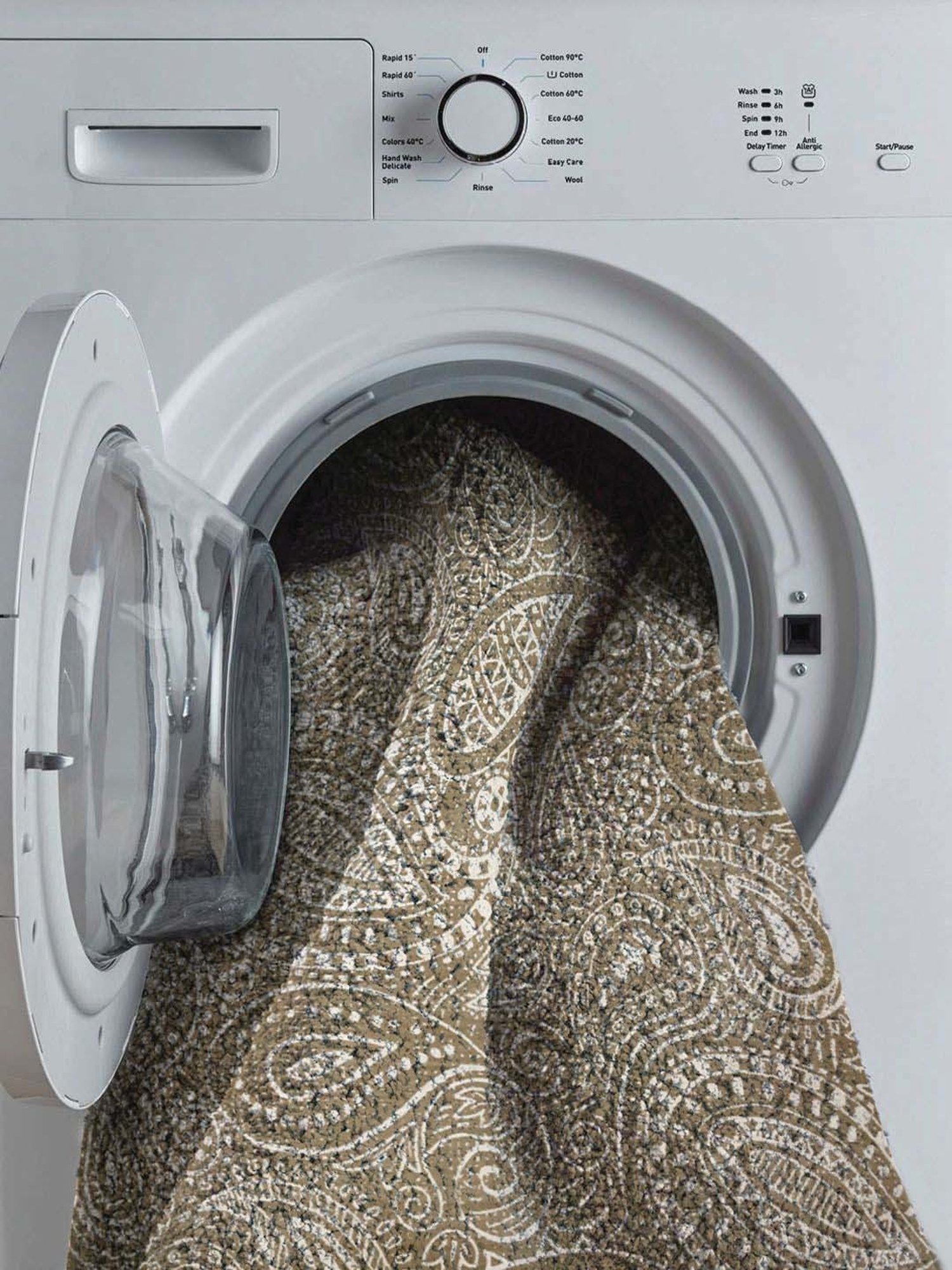 Welspun Blissful Brown Polyester 400 GSM Anti Skid Carpet