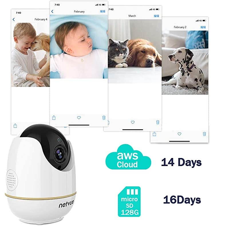 Camera - 1080P Camera with Phone App, Pan/Tilt/Zoom Home Camera with 2-Way Audio, AI Human Detection, Night Vision, Cloud Storage/TF Card, Compatible with Alexa, Camera for Pets/Baby