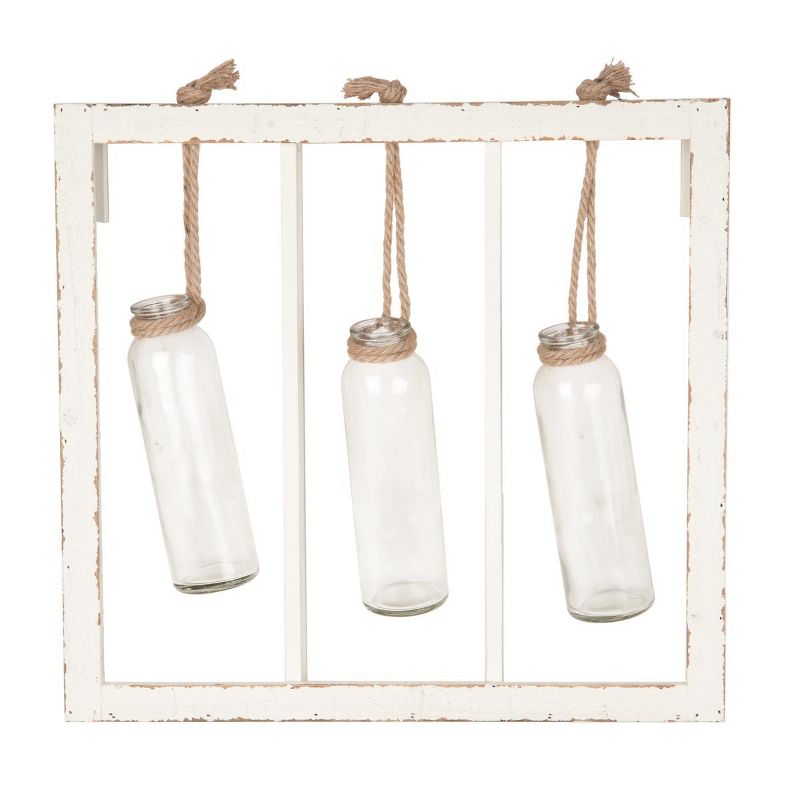 16.25"H Wood Decorative Container - White - Foreside Home&Garden