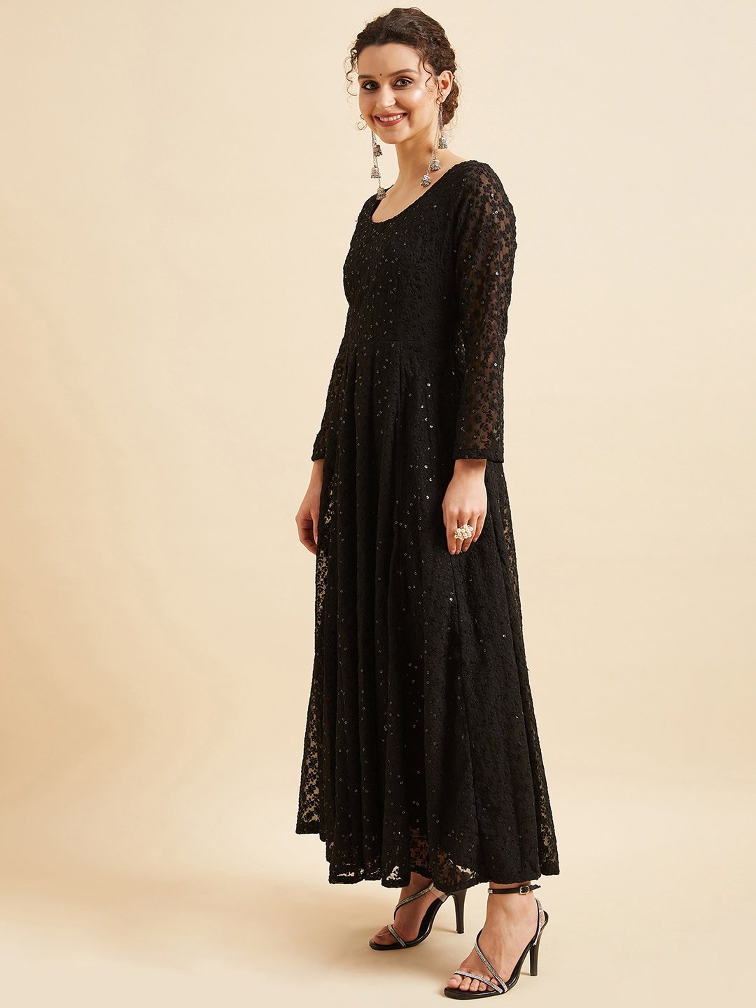 PANIT Black Embroiderd Ethnic Dress