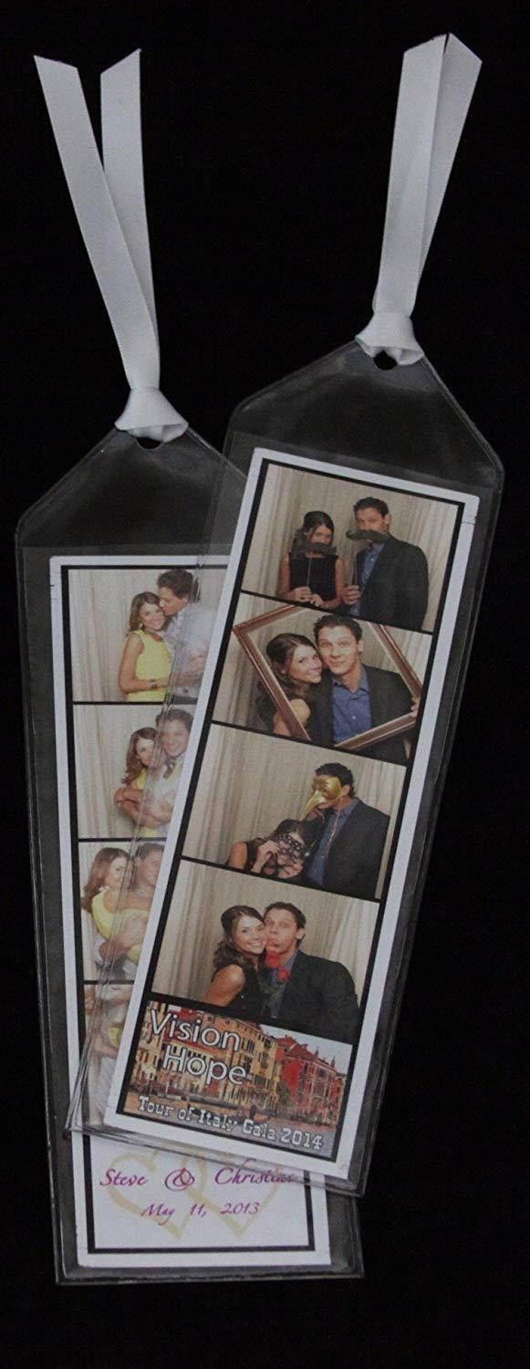 100 Premium Vinyl Photo Booth Bookmark Sleeves 2 1/4 X 6 1/4 for Wedding