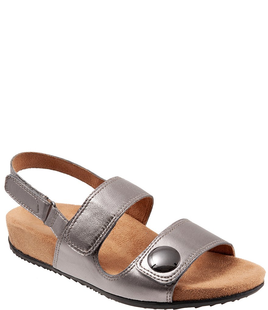 Softwalk Beatrice Adjustable Leather Wedge Sandals