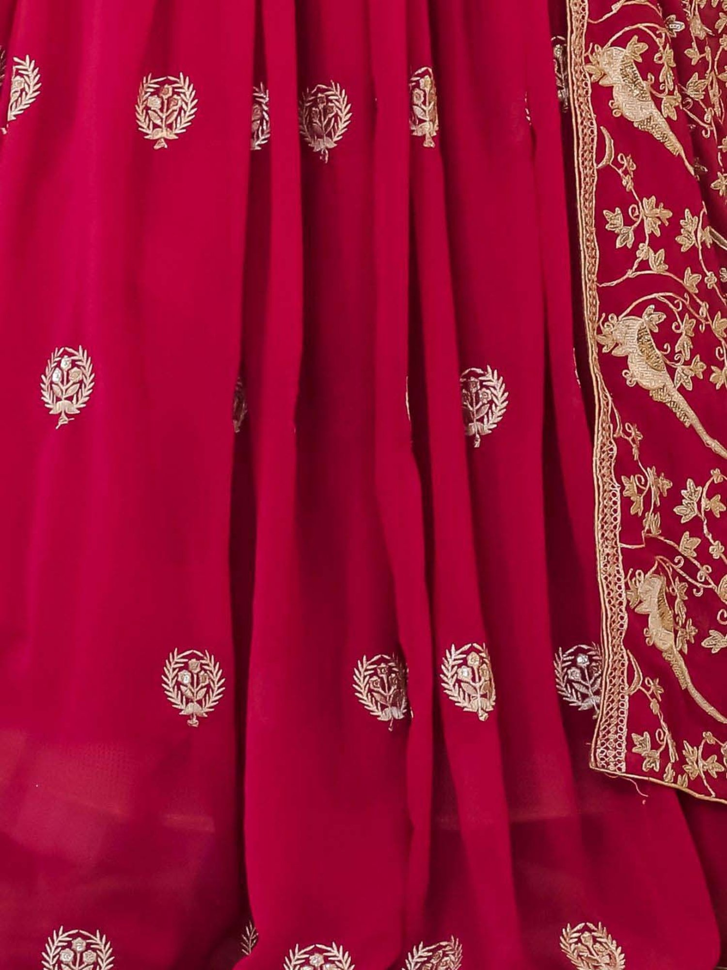 Odette Pink Embroidered Semi Stitched Lehenga Choli Set With Dupatta