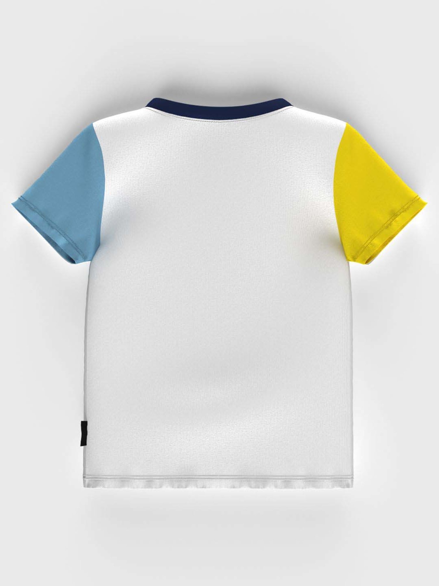 Nauti Nati Kids Yellow & White Cotton Printed T-Shirt