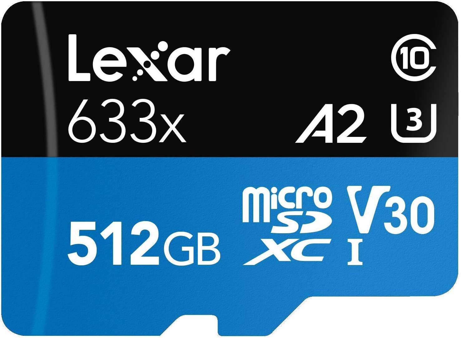 Lexar LSDMI512BB633A MAS 512GB 8pin microSDXC r100MB/s w70MB/s C10 U3 V30 A1 UHS-I Lexar microSDXC Memory Card w/ Adapter Retail