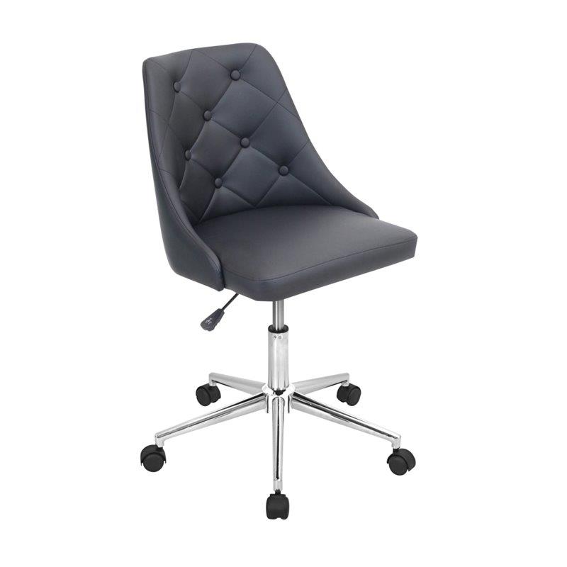 Lumisource Marche Upholstered Swivel Office Chair in Black