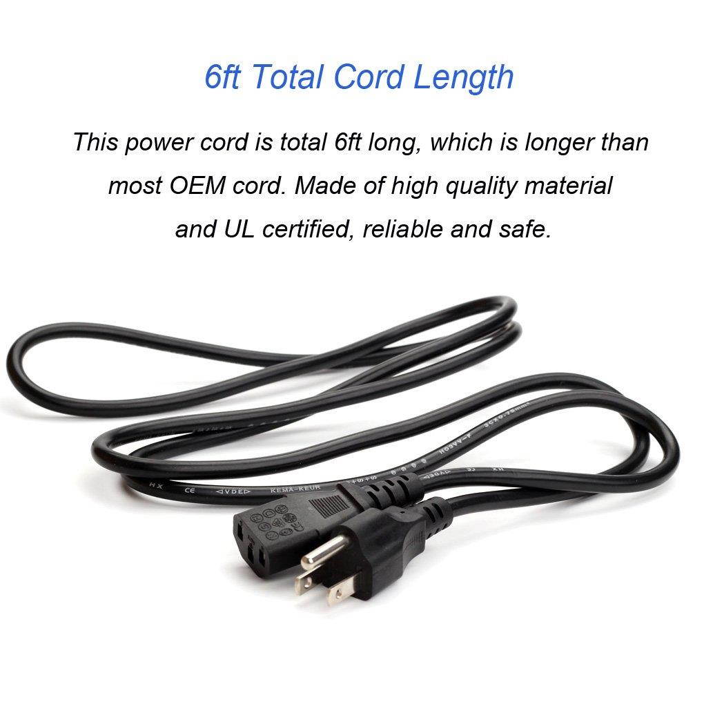 (UL Certified) Antoble 6ft AC Power Supply Cord for Treadmill Elliptical 18GA AC Cable AWG Plug