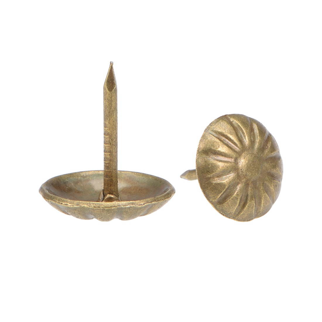 Upholstery Nails Tacks 11mm Head Dia Round Thumb Push Pins Bronze Tone 100 Pcs