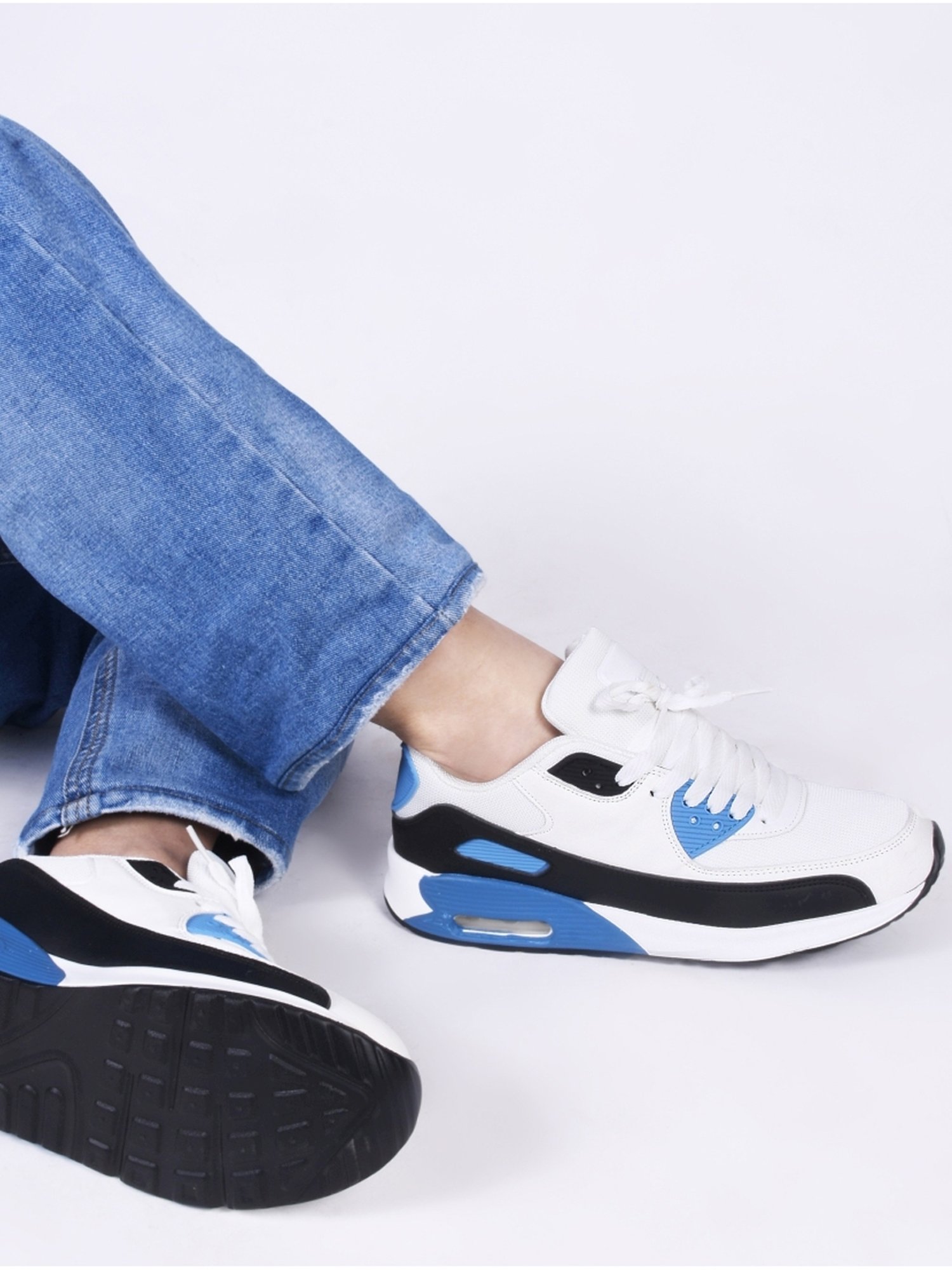 The White Pole Men's Blue Casual Sneakers