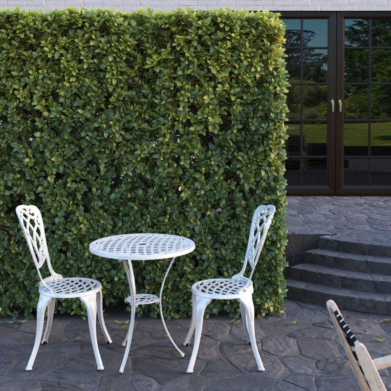 Palisade 3pc Aluminum Bistro Set in White - Balkene Home