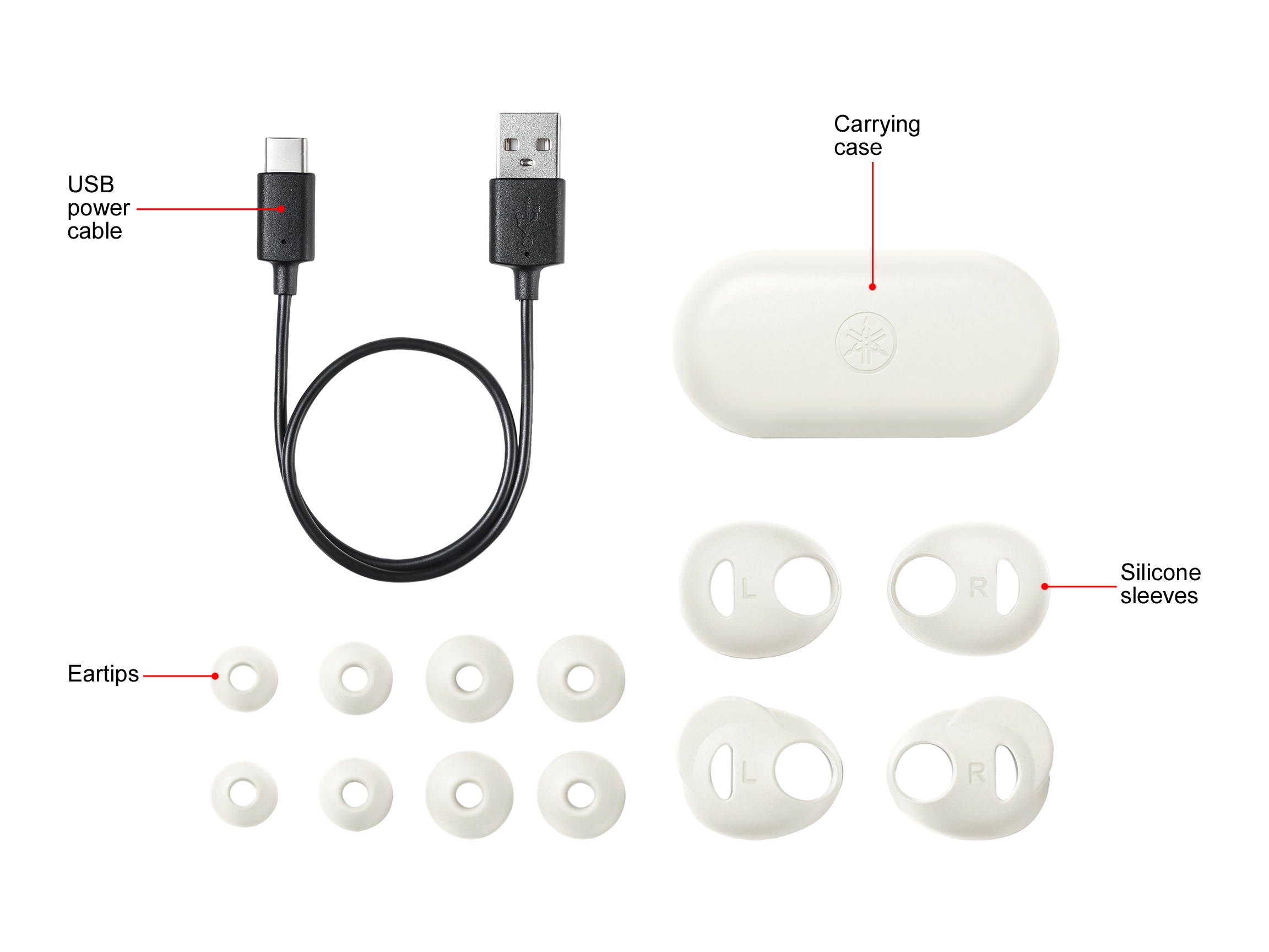 Yamaha TW-E3AWH True Wireless Earbuds - White