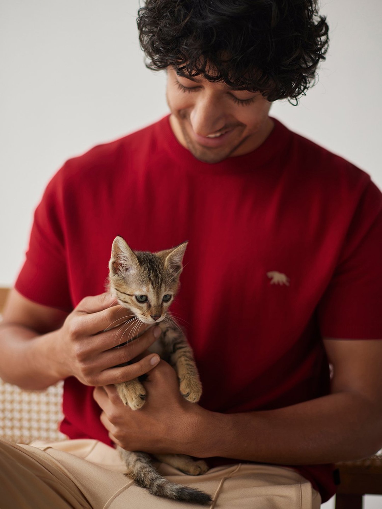 ANDAMEN Red Regular Fit Crew T-Shirt