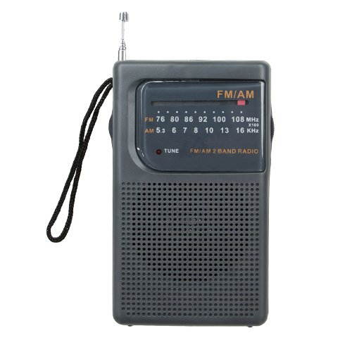 Supersonic SC-1105 AM/FM Radio With Earphone Jack & Speaker Black