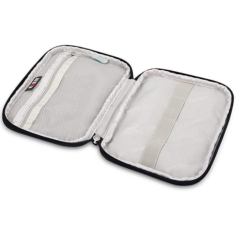 Travel Cable Organizer  Universal Electronics Bag for Cords USB Flash Drive Power Bank with Shape Maintaining Piping FrameSmall Black