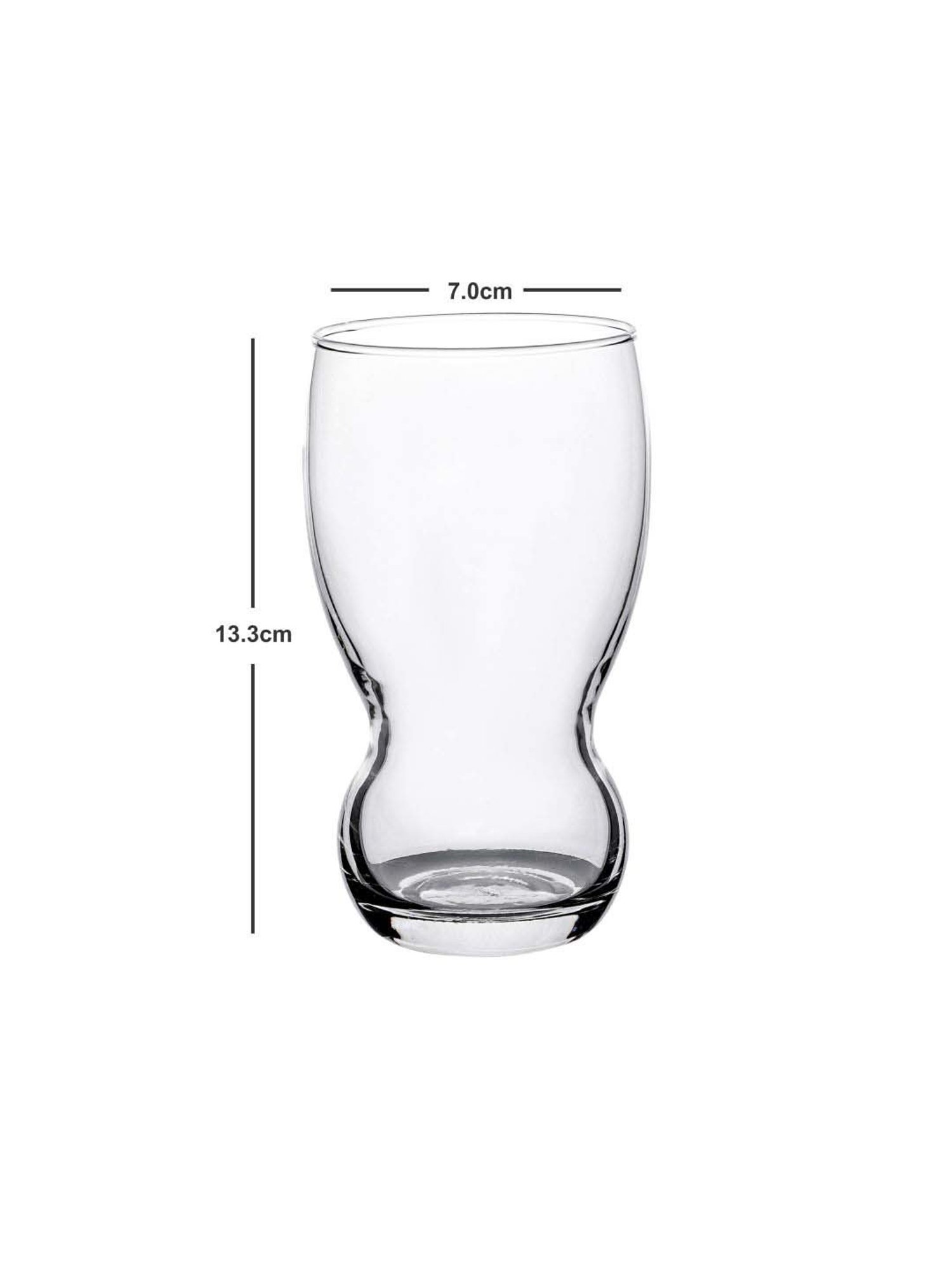 ROXX Fountain Transparent Glass Tumbler (0.365 L) - Set of 6