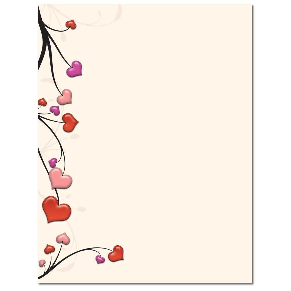 Heart Vines Letterhead Printer Paper, 80 Sheets