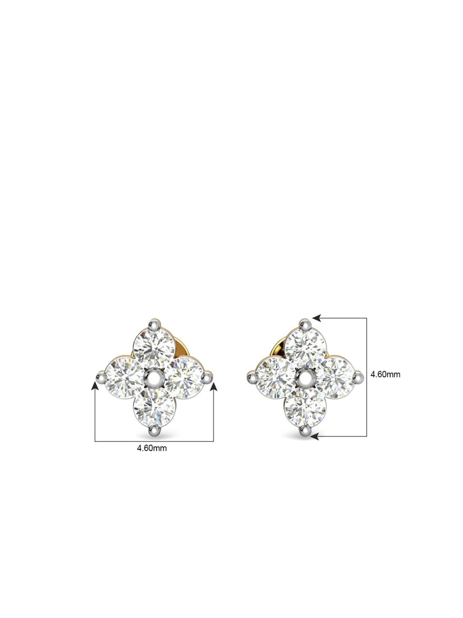 Candere by Kalyan Jewellers Peacock Collection 18k Yellow Gold Diamond Stud Earrings for Women