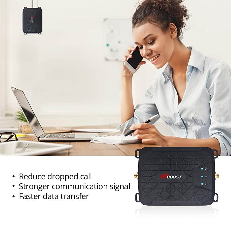 Cell Phone Signal Booster for Home & Office, Up to 1,000 sq ft Boosts Band 12/17/13/5, 3G 4G LTE Voice and Data for Verizon,T-Mobile, AT&T