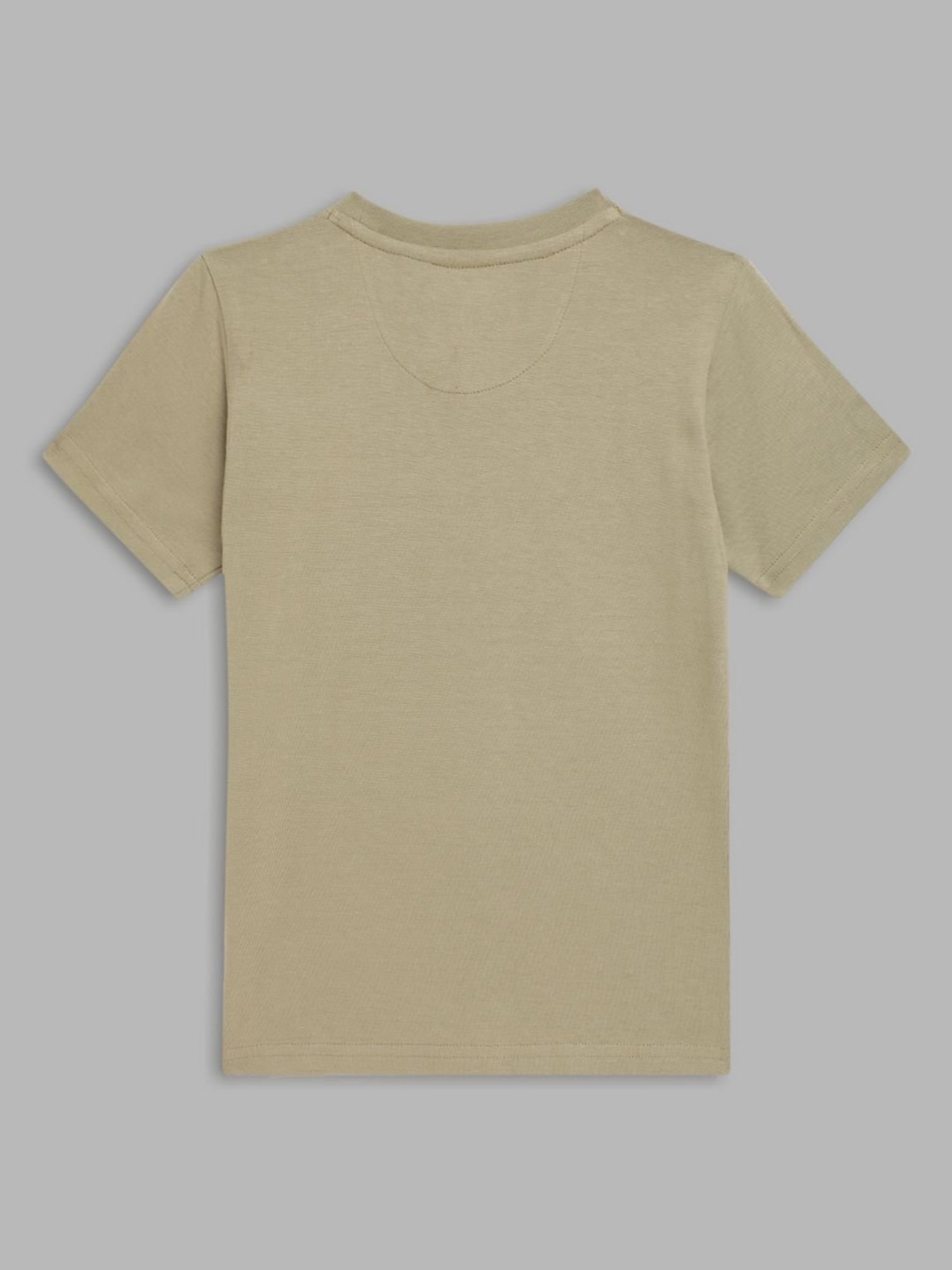 Blue Giraffe Kids Olive Cotton Printed T-Shirt