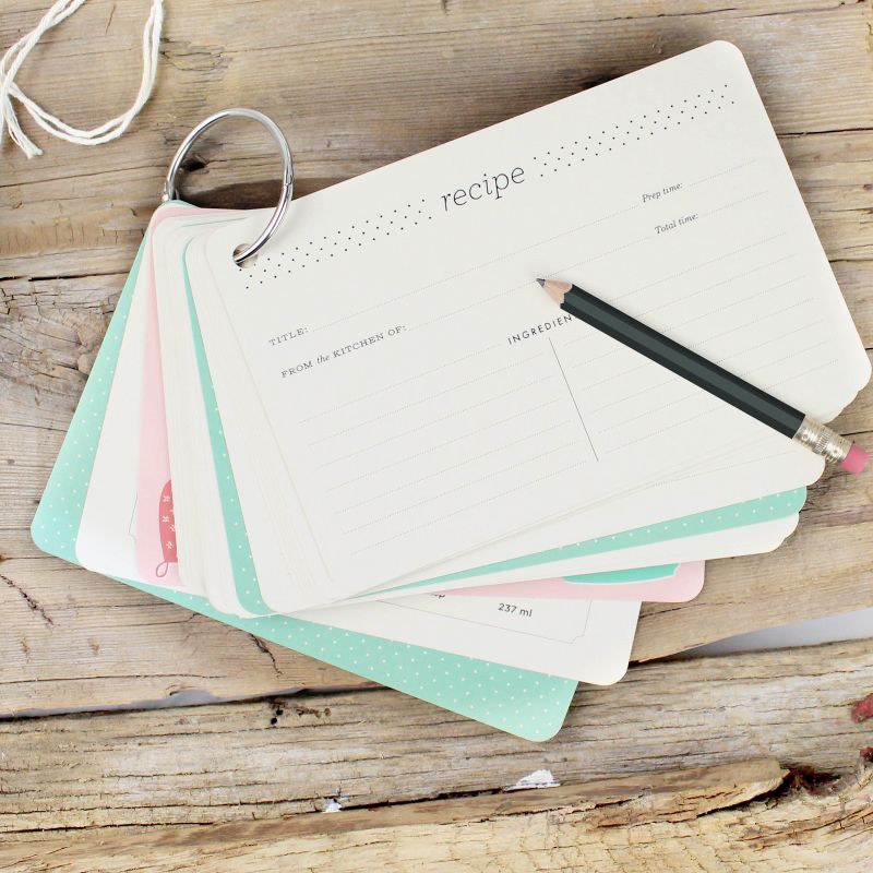 24ct Recipe Notecards on Ring