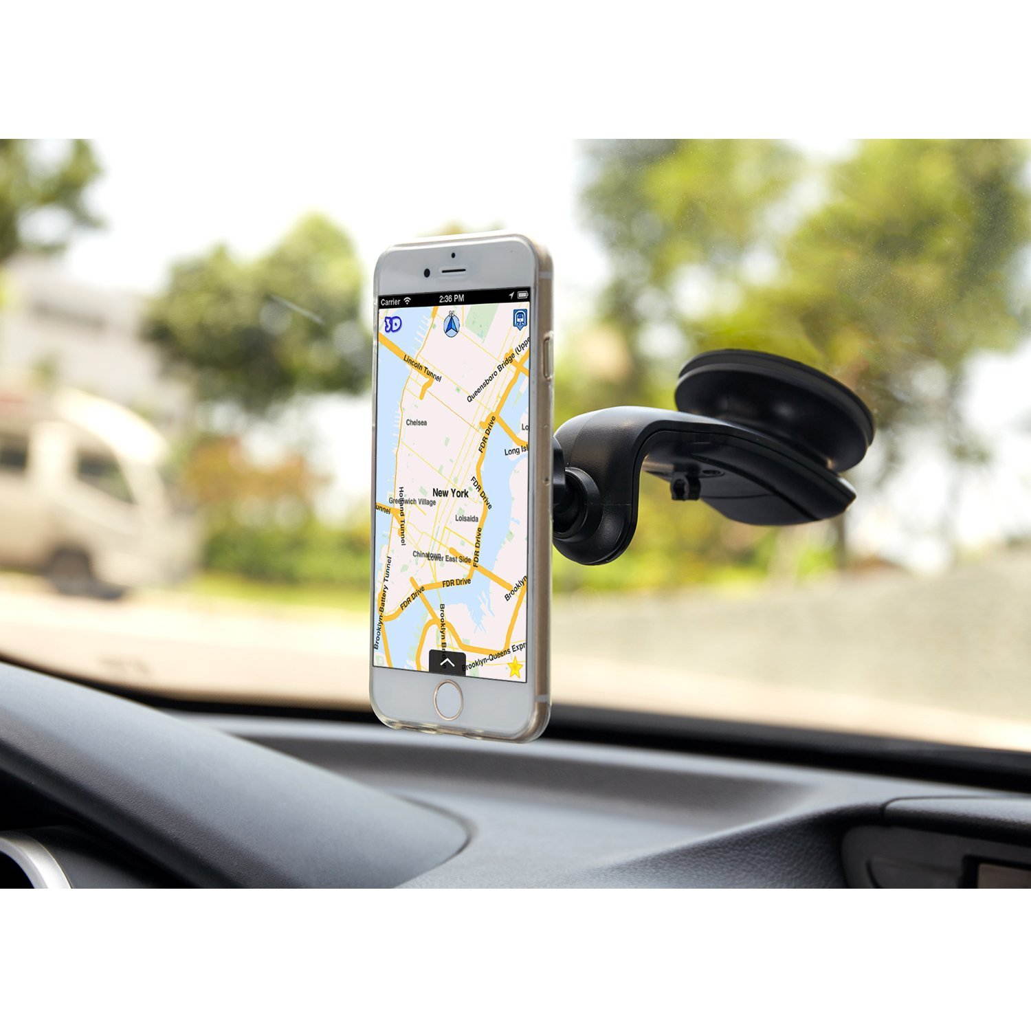 LENTION Magnetic Phone Holder,360&deg; Rotation Adsorption Car Mounts Holders for iPhone, iPod, Smart Phone, PSP, GPS - Black