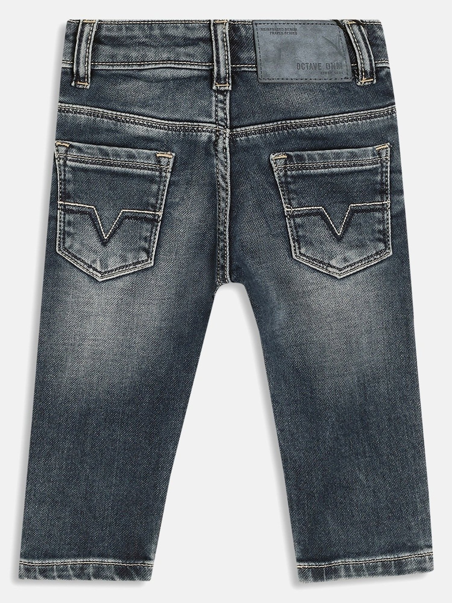 Octave Boys Espresso Grey Cotton Washed Jeans