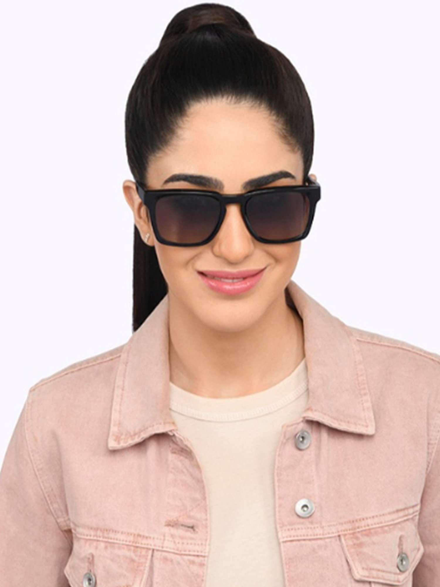 John Jacobs Grey Square Polarised and UV Protected Lens Unisex Sunglasses