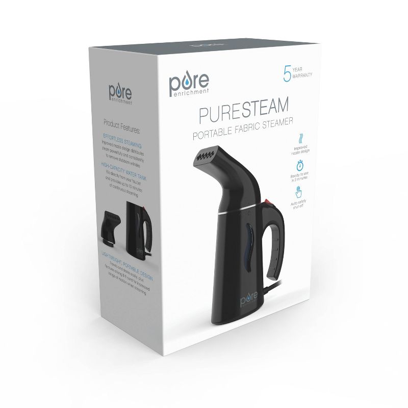 Pure Enrichment Puresteam Portable Fabric Steamer - Black
