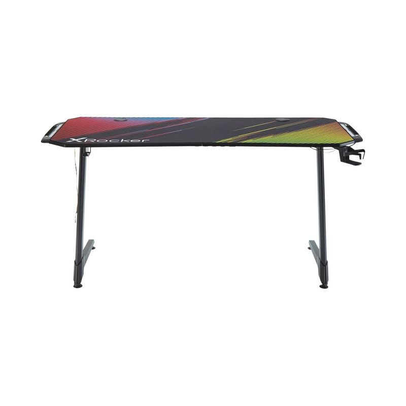 Jaguar RGB LED Glass Top Desk Black - X Rocker
