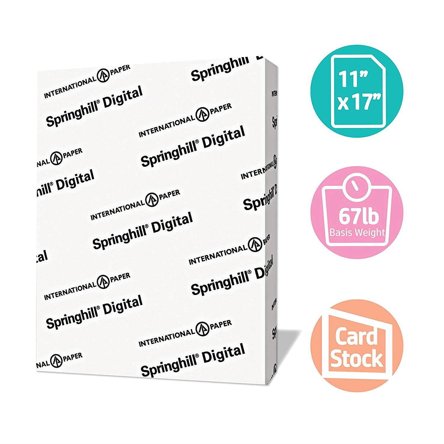 Springhill Colored Paper, Cardstock Paper, Canary Paper, 67lb, 147 gsm, Ledger, 11 x 17, 1 Ream / 250 Sheets - Vellum Card Stock, Thick Paper
